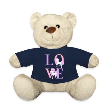 Juste les filles qui aiment les chevaux - Nounours - bleu marine - Devant