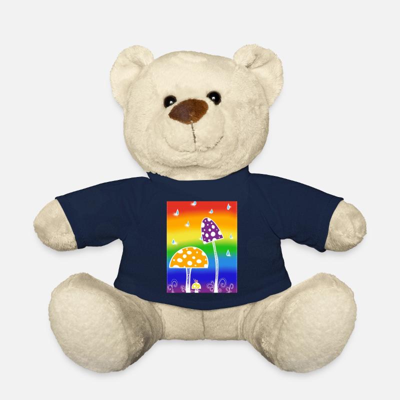 Mushrooms in the rain - Teddy Bear - french navy