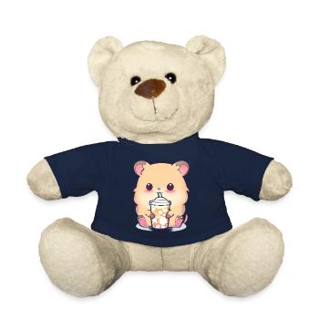 Kawaii Hamster mit Bubble Tea - Teddy - French Navy - Vorne