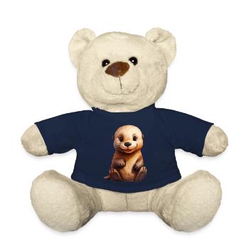 Mignon bébé loutre de mer - Nounours - bleu marine - Devant