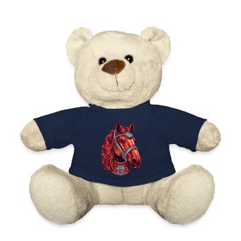 Rotes Pferdekopf-Design Portrait Kopf - Teddy - French Navy - Vorne