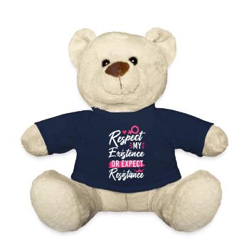 Feminist Respect My Existence Or - Teddy Bear - french navy - Front