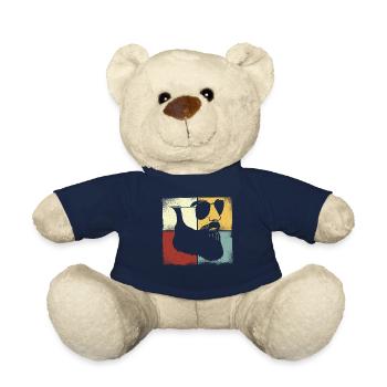 Amoureux de la barbe Homme barbu Rétro - Nounours - bleu marine - Devant