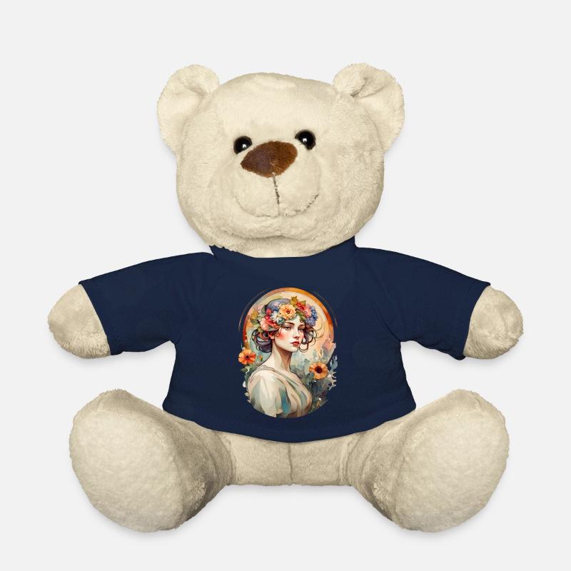 Jugendstilpportrait einer hübschen Frau - Teddy - French Navy