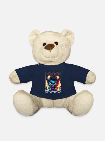 Chibi Prowl & Booo! Moonlit Lycan Tee! - Teddy Bear - french navy