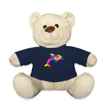 Dolphin Tie Dye - Teddy Bear - french navy - Front