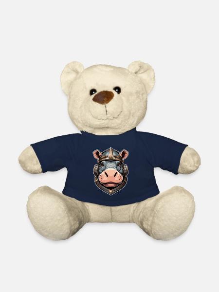 Hippo Head - Teddy Bear - french navy