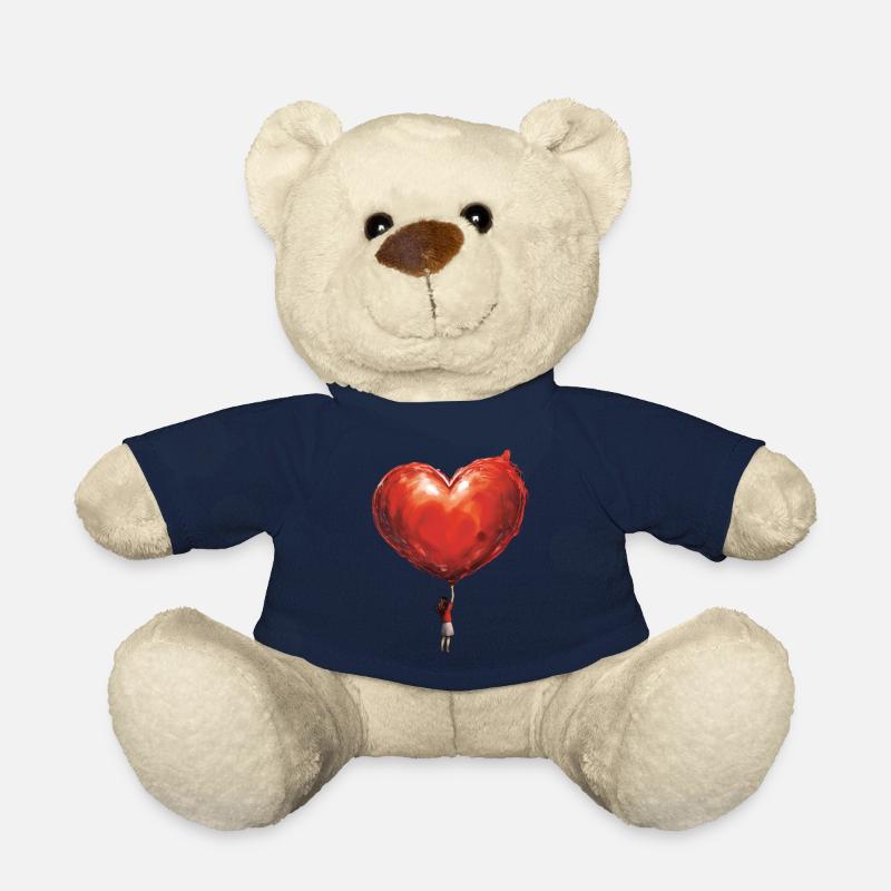 Mädchen mit riesigem Herzballon - Teddy - French Navy