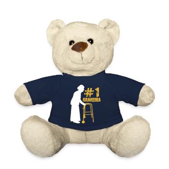 Erste 1 # Hashtag Grandma Oma Großmutter Liebe - Teddy - French Navy - Vorne