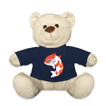 Koi Fisch weiß und rot - Teddy - French Navy - Vorne