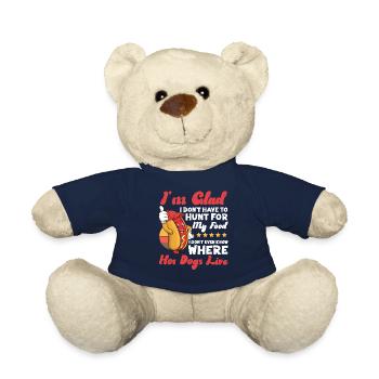 Hot Dog Adult I'm Glad I Don't - Teddy Bear - french navy - Front