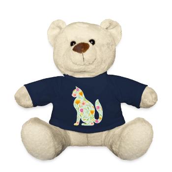 Florale Katze - Teddy - French Navy - Vorne