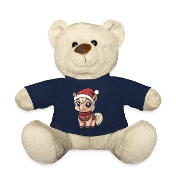 Cheval Noël - Nounours - bleu marine - Devant