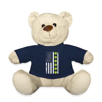 Funny Tennis Player Racket - Teddy - French Navy - Vorne