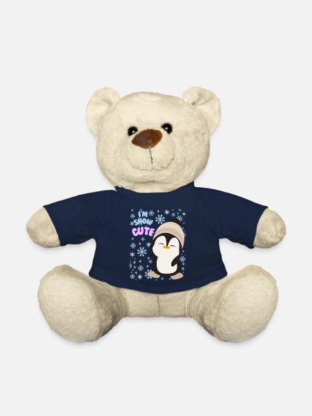 Niedlicher Winter-Pinguin-Pullover für Damen, ich bin schneeweiß süß - Teddy - French Navy