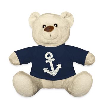 Anchor distressed - Teddy Bear - french navy - Front