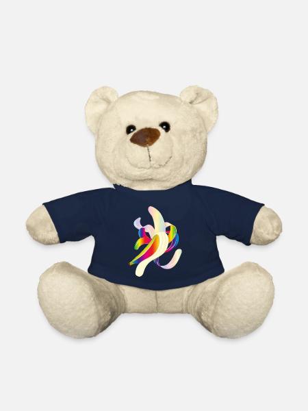 Regenbogenfarbene Banane – Verspieltes Fruchtmotiv - Teddy - French Navy