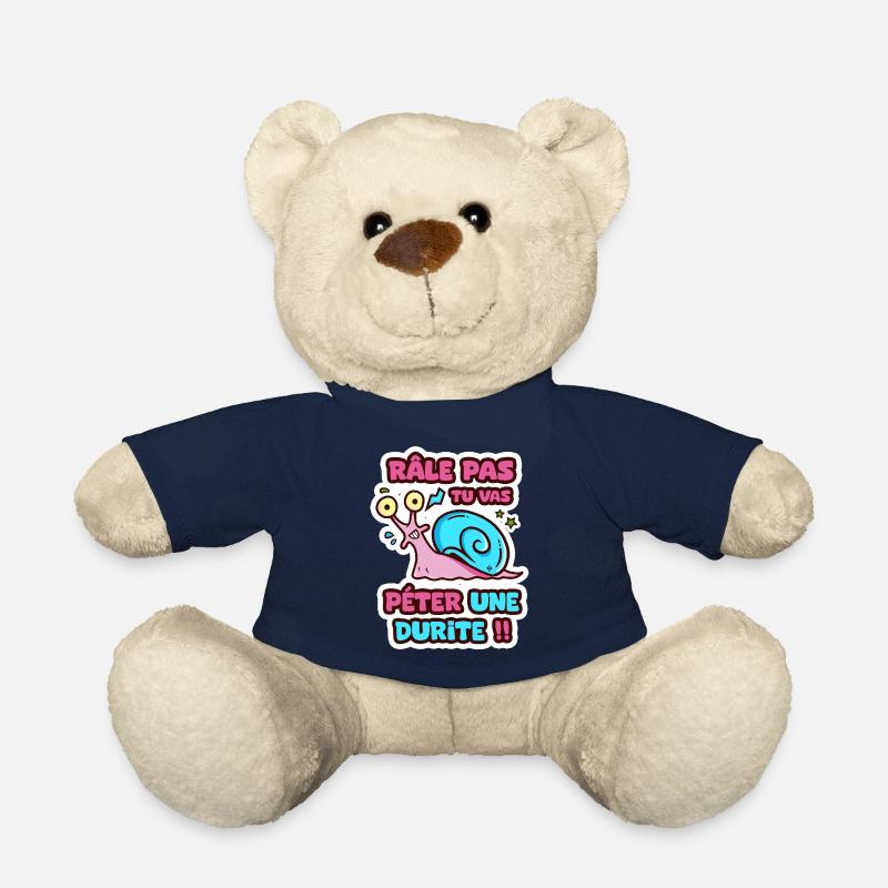 Râle pas tu vas péter une durite humour sticker - Nounours - bleu marine