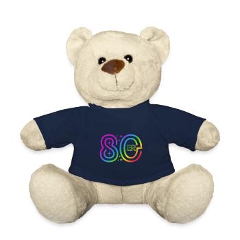80er Jahre - bunter Regenbogen - retro - Teddy - French Navy - Vorne