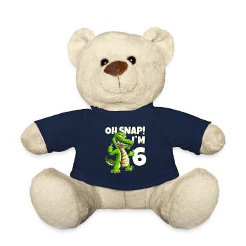 Crocodile Alligator Birthday Outfit 6th Birthday - Teddy Bear - french navy - Front