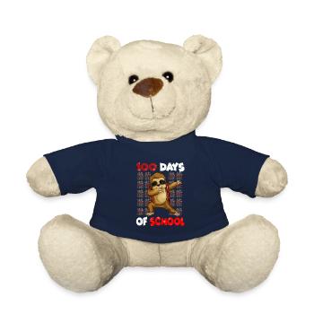 100 Tage Schule Faultier Kindergarten Design - Teddy - French Navy - Vorne