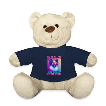 Hunde Spruch Papillon Design für Hundeliebhaber - Teddy - French Navy - Vorne