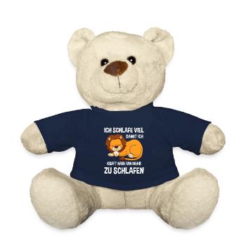 Schlafmütze Faulenzen Schlafen Pyjama Löwe - Teddy - French Navy - Vorne