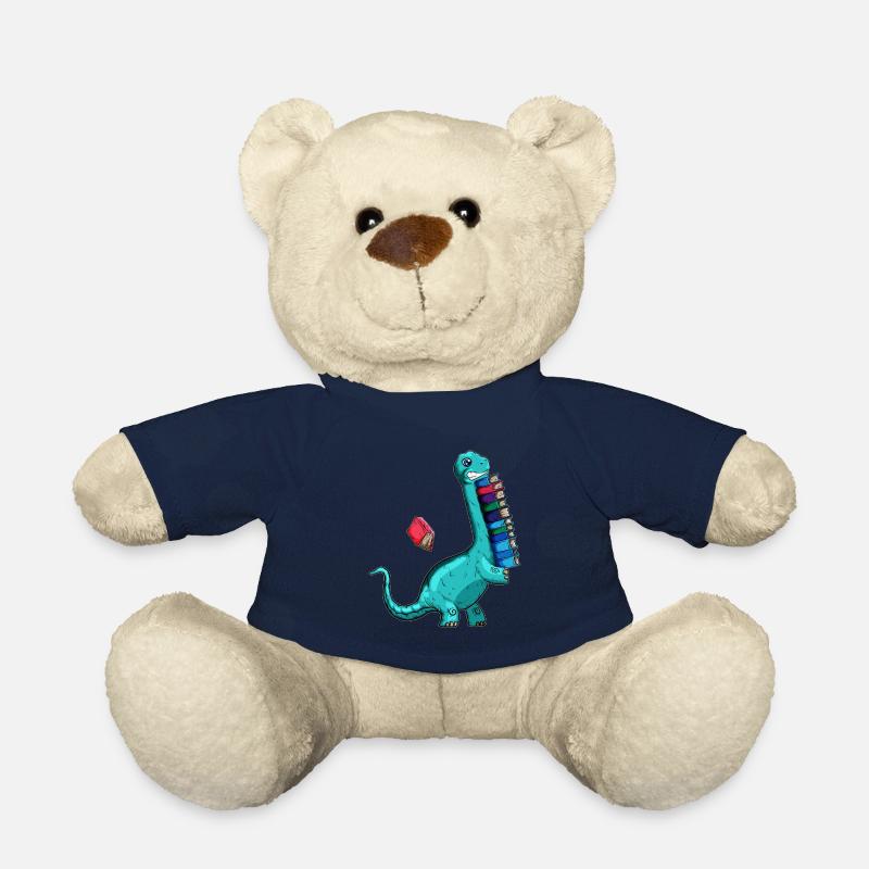 kurze Arme Bücherwurm Buch lesen Dino Bücher - Teddy - French Navy