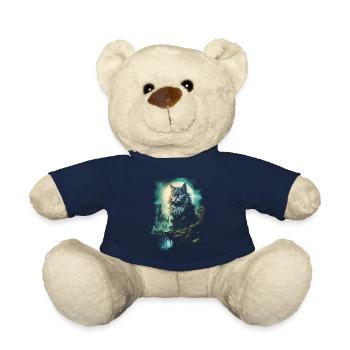 Artwork Cat Kitten Fantasy Fairy Tale - Teddy Bear - french navy - Front