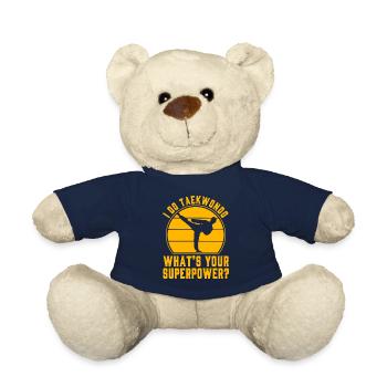 Je fais du taekwondo, quel est ton superpouvoir ? - Nounours - bleu marine - Devant