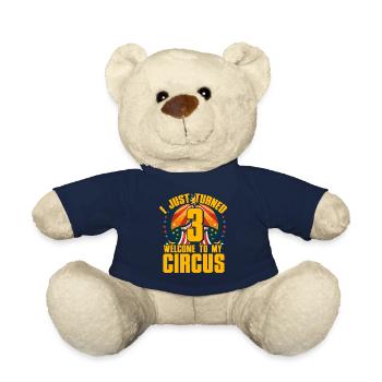 I just turned 3 welcome to my Circus - Teddy Bear - french navy - Front