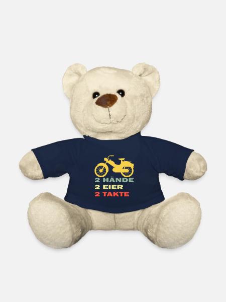 lustiges Mofa Moped 2 Hände 2 Eier Zwei Takte - Teddy - French Navy
