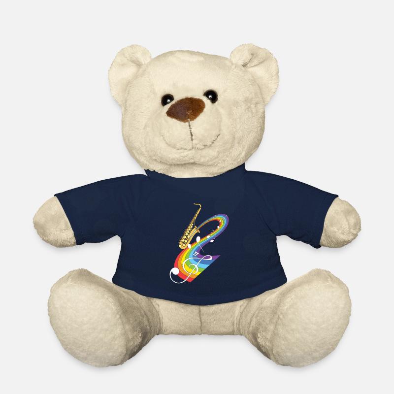 Saxofon mit Regenbogen und Musiknoten - Teddy - French Navy