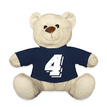 4 Number symbol - Teddy Bear - french navy - Front