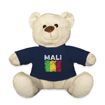 Drapeau du Mali en détresse - Drapeau malien - Nounours - bleu marine - Devant