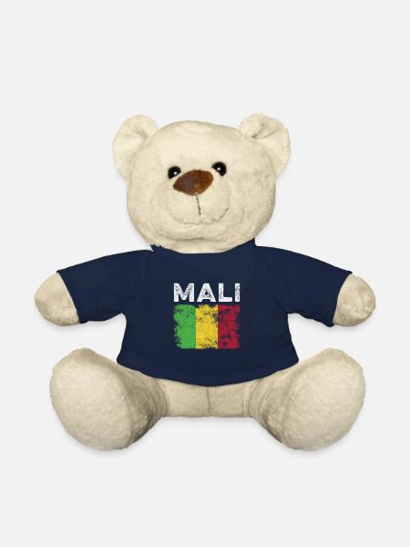 Drapeau du Mali en détresse - Drapeau malien - Nounours - bleu marine