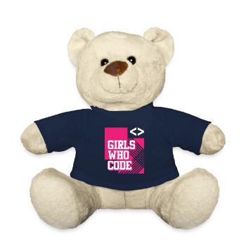 Développeur Coder Programmeur Girl - Nounours - bleu marine - Devant