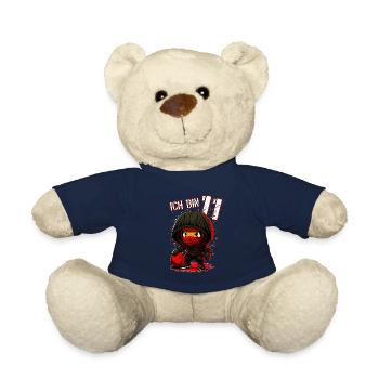 Anniversaire des enfants 11 ans - Basketball et Ninjas - Nounours - bleu marine - Devant