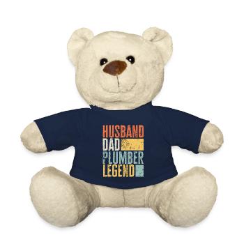 Legendary Husband Plumber Dad Father Best Retro - Teddy Bear - french navy - Front