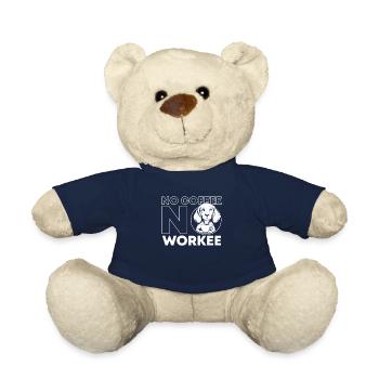 Coffee Cafe Beagle Dog No Coffee No Workee - Teddy Bear - french navy - Front