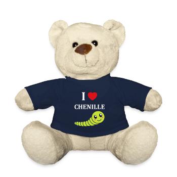 Chenilles insecte Amour petite chenille - Nounours - bleu marine - Devant