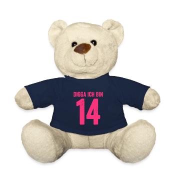 Digga Je suis 14 ans fille 14e anniversaire Dame - Nounours - bleu marine - Devant
