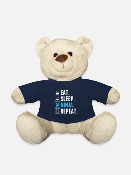 Eat Sleep Ninja Repeat Ninja Karate Boy Ninja - Teddy Bear - french navy
