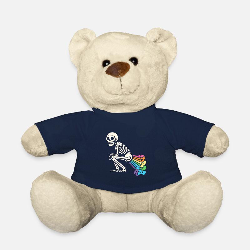Skeleton Farting Rainbows LGBTQ Gay Lesbian Queer - Teddy Bear - french navy