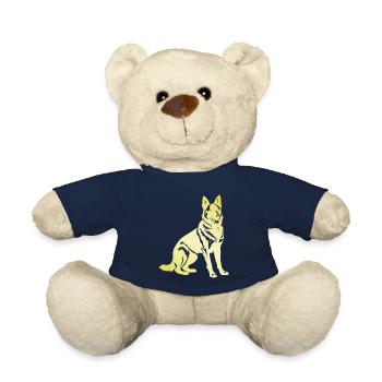 German Shepherd Dog Silhouette - Teddy Bear - french navy - Front