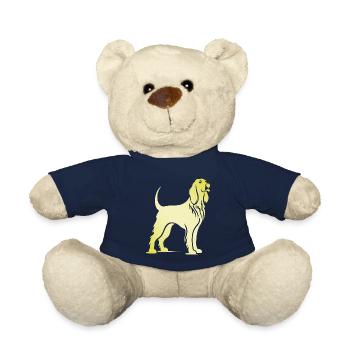Silhouette de chien de chien de chasse afghan - Nounours - bleu marine - Devant