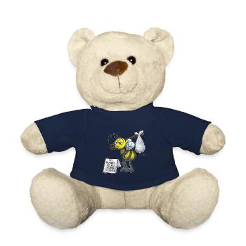 Apiculteur apiculteur apiculteur abeille plante fleur - Nounours - bleu marine - Devant