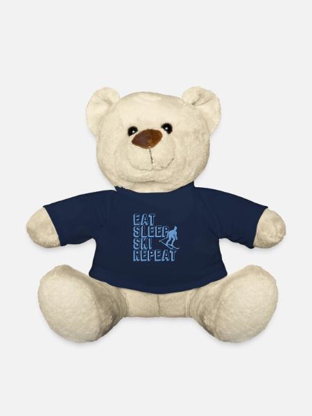 Eat sleep ski repeat - Teddy Bear - french navy