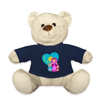 Babuschka Matrjoschka Design mit Kasachstan Flagge - Teddy - French Navy - Vorne