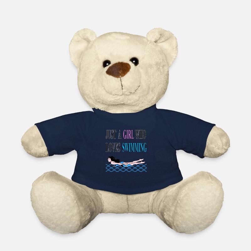 Schwimmen Mädchen schwimmt gern Geschenkidee - Teddy - French Navy